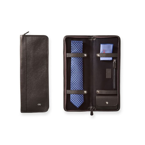 Graham Leather Tie Case, Chocolate by Mark&Graham